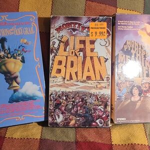 Monty Python VHS Collection Lot Of 3 Movies Life Of Brian, Holy Grail & Meaning